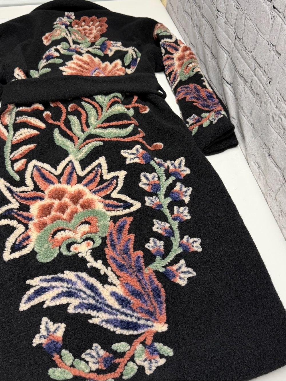 FARM Rio embroidered Black Coat with Multicolor size S NWT - Picture 14 of 16